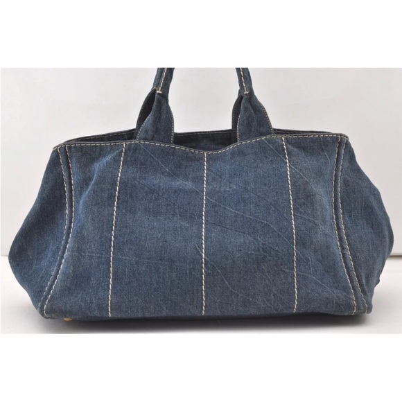 Authentic Prada Denim Blue Canapa Tote + Wallet! - Picture 5 of 13